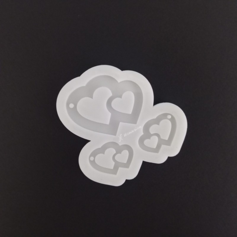 قالب سیلیکونی رزین ست گوشواره وگردنبند طرح قلب