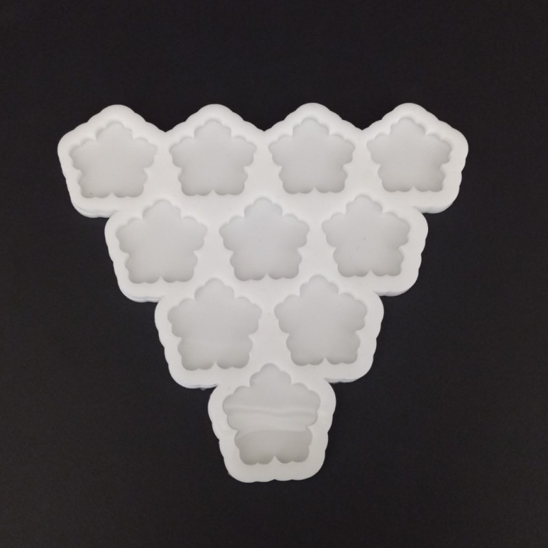 قالب سیلیکونی رزین مدل گل پنج پر5 سانت 10 عددی