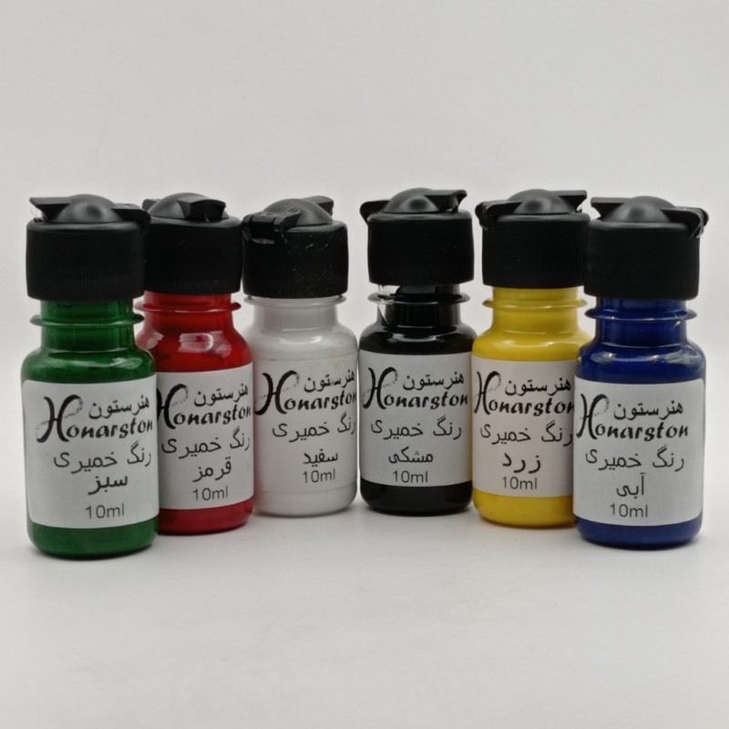 رنگ خمیری رزین هنرستون حجم 10 میلی لیتر بسته 6 رنگ