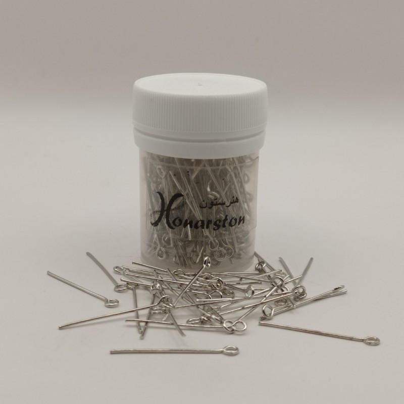 سوزن میخی ته قلاب نقره ای 2.5 سانتی