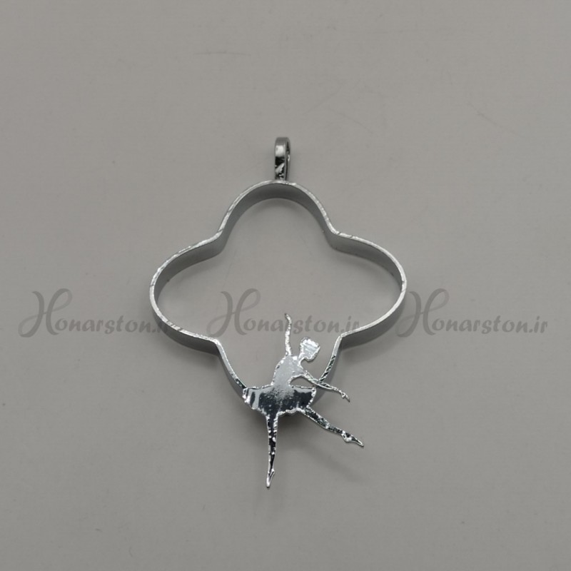 قاب فلزی رزین مدل ونکلیف نقره ای طرح بالرین