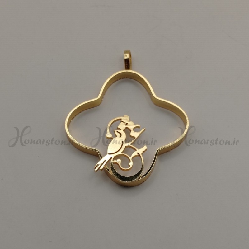 قاب فلزی رزین مدل ونکلیف طلایی طرح پرنده عشق