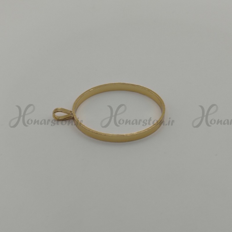 قاب فلزی رزین مدل آویز طرح بیضی طلایی سایز 3 در 4 سانت