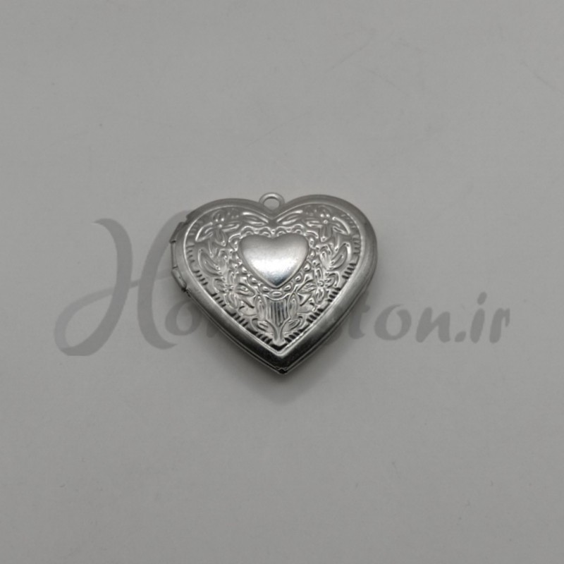 آویز گردنی مدل لاکت طرح قلب ساده نقره ای