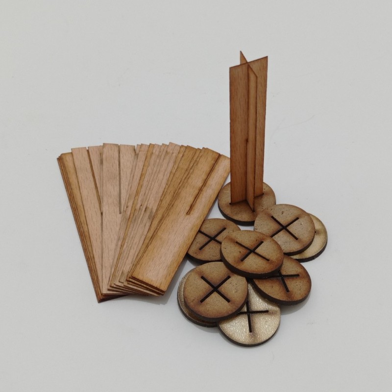 فتیله چوبی شمع هنرستون مدل پلاس 7 سانت بسته 10 عددی