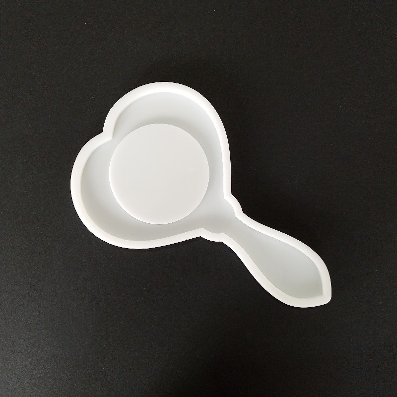 قالب سیلیکونی رزین مدل آینه دستی طرح قلب بزرگ