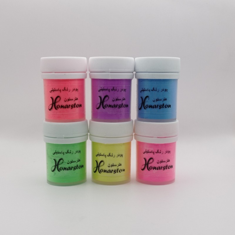 پودر رنگ رزین و شمع مدل پاستیلی بسته 6 رنگ حجم 18 میل