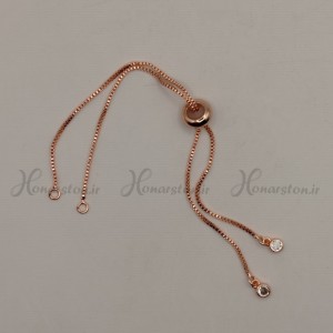 زنجیر دستبند آسانسوری  رزگلد نگین دار