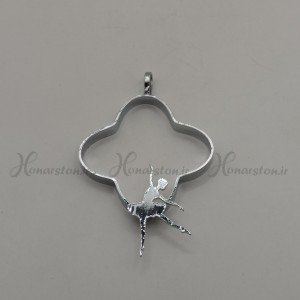 قاب فلزی رزین مدل ونکلیف نقره ای طرح بالرین