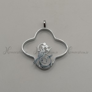 قاب فلزی رزین مدل ونکلیف نقره ای طرح پرنده عشق