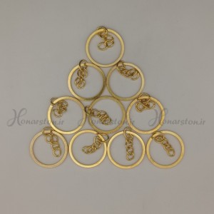 حلقه کلید یا حلقه جاسوییجی  زنجیردار طلایی تخت