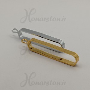 قیمت خرید قاب فلزی رزین مدل مستطیل لبه گرد طلایی