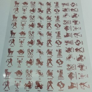 خرید طلق رزین طرح نماد ماه تولد رنگ طلایی