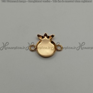 قاب فلزی رزین مدل دستبند طرح انار طلایی کفه دار سایز 1.5 در 2.5  سانت