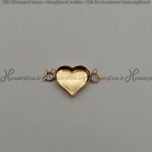 قاب فلزی رزین مدل دستبند طرح قلب طلایی کفه دار سایز 1.5 سانت