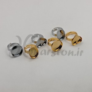 قاب فلزی رزین مدل انگشتر طرح قلب نقره ای سایز 1.5 در2 سانت