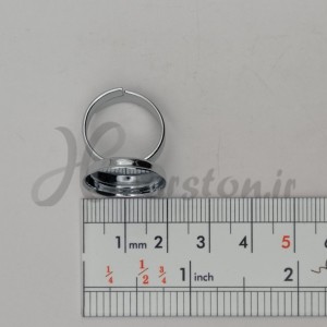 خرید قاب فلزی رزین مدل انگشتر طرح دایره نقره ای قطر 2 سانت
