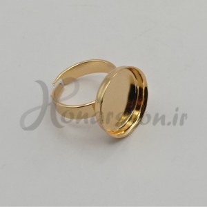 قاب فلزی رزین مدل انگشتر طرح دایره طلایی قطر 2 سانت