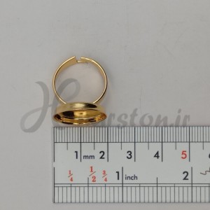 خرید قاب فلزی رزین مدل انگشتر طرح دایره طلایی قطر 2 سانت