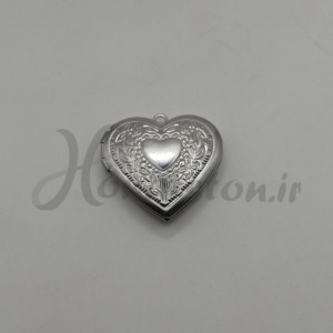 آویز گردنی مدل لاکت طرح قلب ساده نقره ای