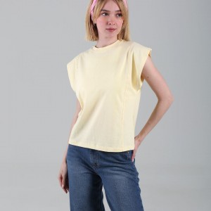 تیشرت ساده زرد کد 1008