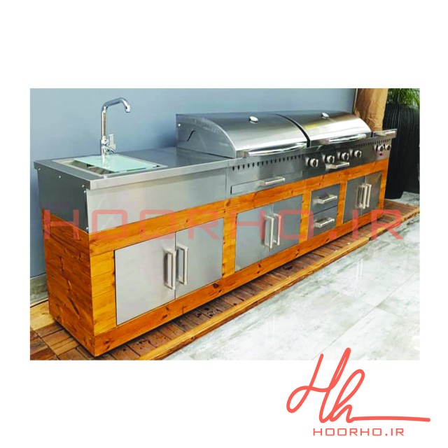 باربیکیو آیلند 370 سانتیمتری فول با عرض 60 ترموود آشپزخانه تهران  CC 122