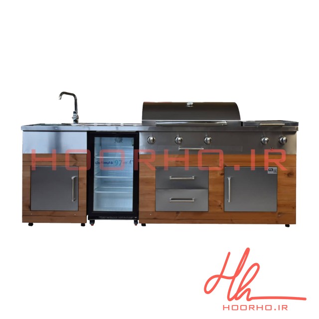 باربیکیو ۲۴۲ سانتیمتری یخچال‌دار  استیل  ترموود عرض 60  آشپزخانه تهران CC 123