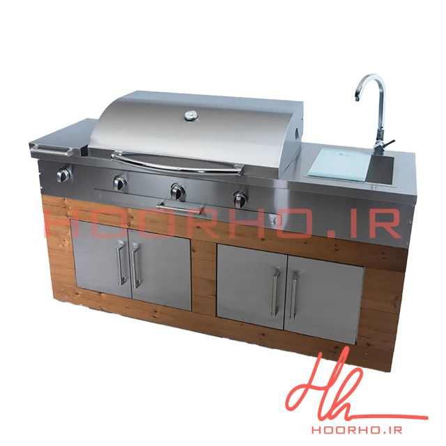 باربیکیو ۱۹۰ سانت شعله دار استیل ترموود عرض ۶۰  آشپزخانه تهران CC 117