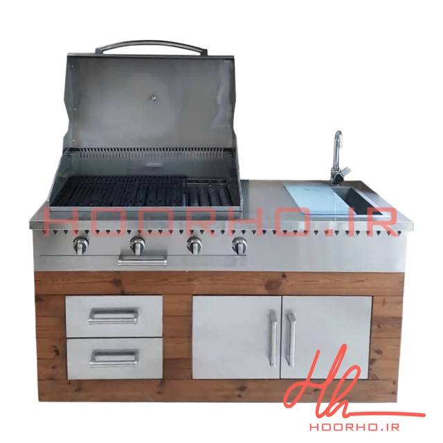 باربیکیو ۱۶۰ سانت سینک دار، استیل ترموود عرض ۶۰ آشپزخانه تهران CC 142
