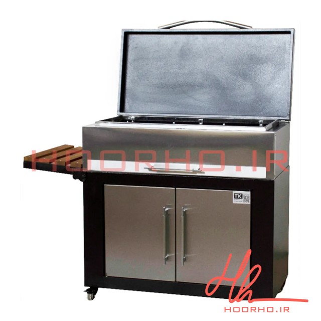 باربیکیو ۱۱۰ سانت ذغالی نما استیل درب تخت عرض ۵۰ آشپزخانه تهران CC 114