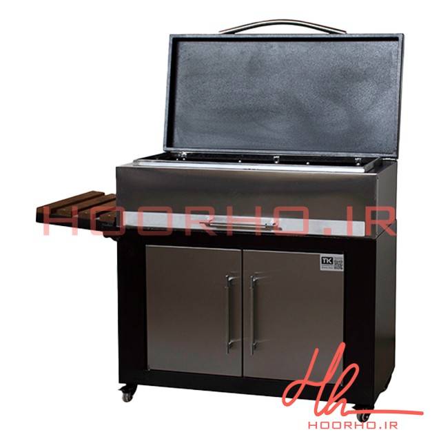 باربیکیو ۷۵ سانت ذغالی نما استیل درب تخت عرض ۵۰ آشپزخانه تهران CC 146