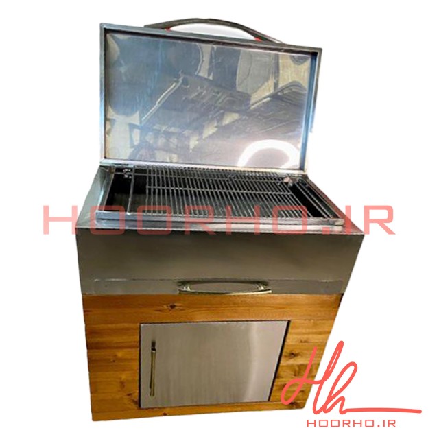 باربیکیو ۷۵ سانت ذغالی استیل ترموود درب تخت عرض ۵۰ آشپزخانه تهران CC 118