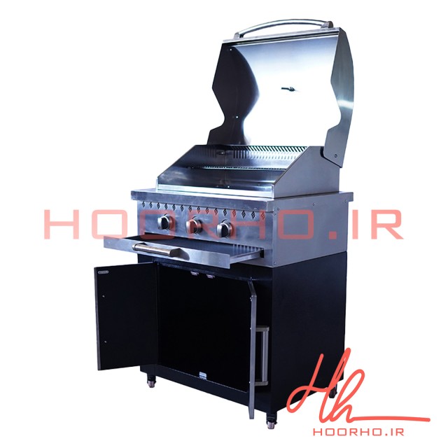 باربیکیو ۷۵ سانت استیل کابین نما استیل عرض ۶۰ آشپزخانه تهران CC 130