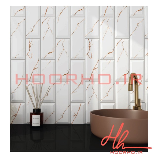سرامیک طرح اورست سرام آرا سفید طلایی 30 * 10