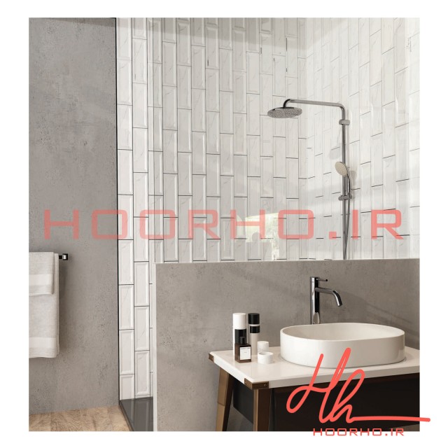 سرامیک طرح نئو کلاسیک کونیک اورست سرام آرا  سفید طوسی  30 * 10