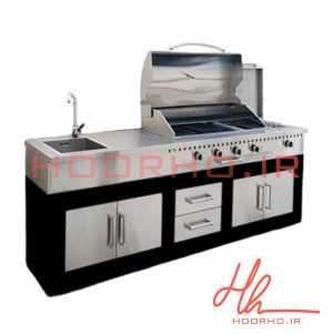 باربیکیو ۲۴۲ سانت شعله دار بالا استیل کابین نما استیل عرض ۶۰  CC 149