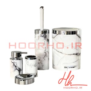 ست های طرح سنگ سرویس بهداشتی بتیس مدل شاین  سفید کروم - 5 سال ضمانت