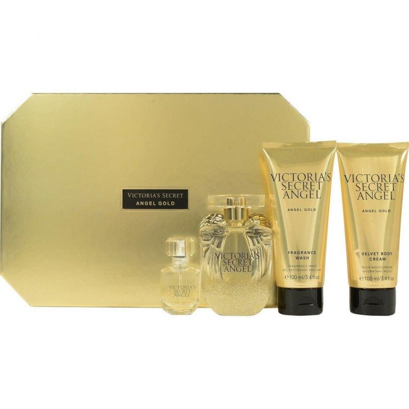 ست هدیه ویکتوریا سیکرت آنجل گلد اصلی Victoria's Secret Angel Gold  Set Edp 50ml + Edp 7.5ml + Bc 100ml + Wash Gel 100ml