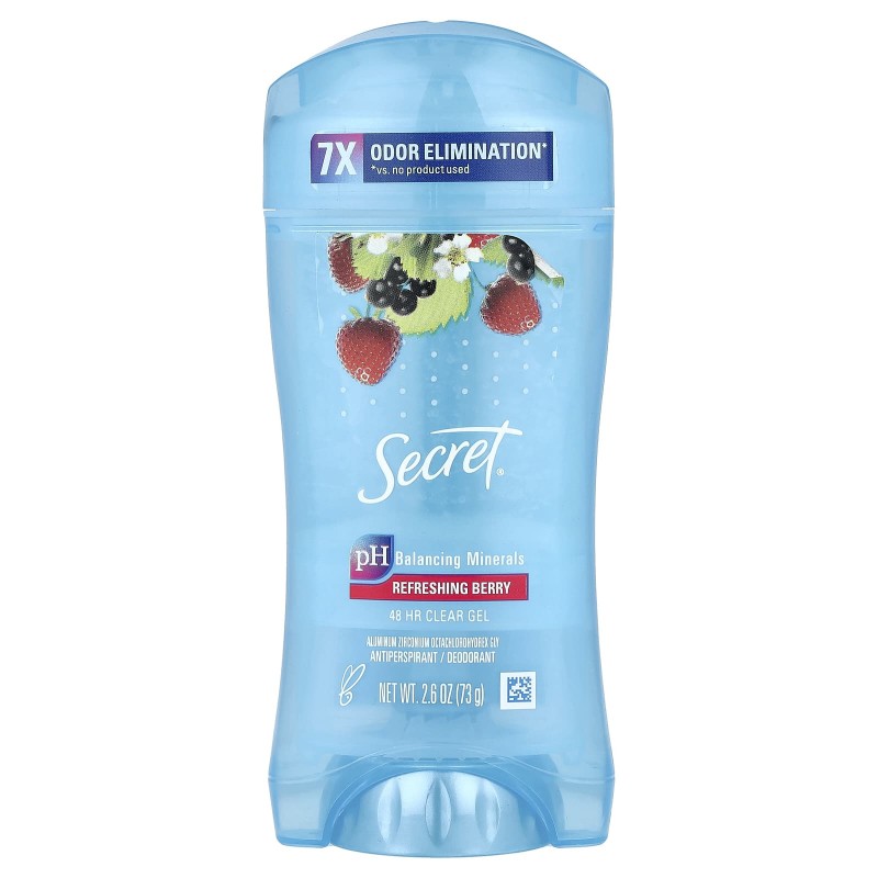 دئودورانت و ضد تعریق ژل شفاف سِکرِت ۴۸ ساعته با رایحه توت تازه (۲.۶ اونس)Secret 48Hr Clear Gel Antiperspirant Deodorant Refreshing Berry 2.6 oz