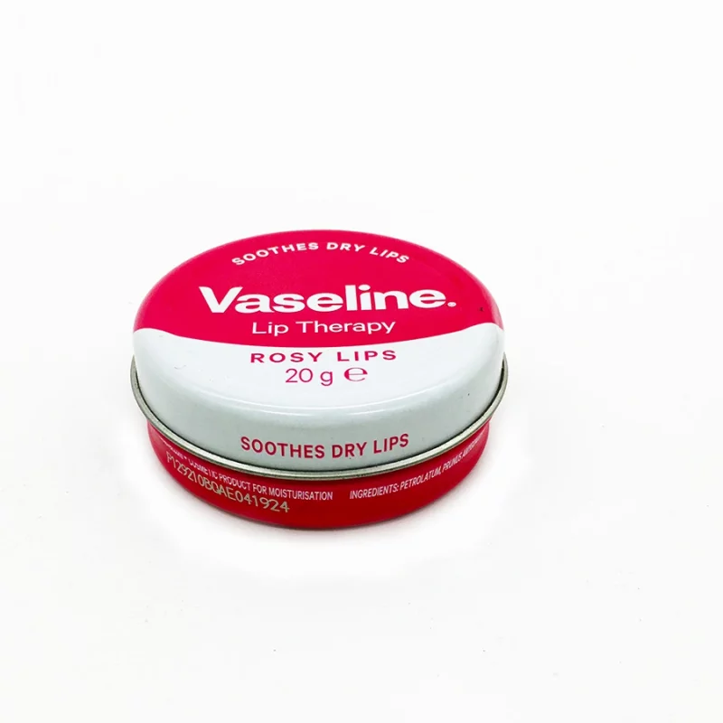 بالم لب کاسه ای وازلین صورتی گل رز اصلی vaseline lip therapy rosy lips