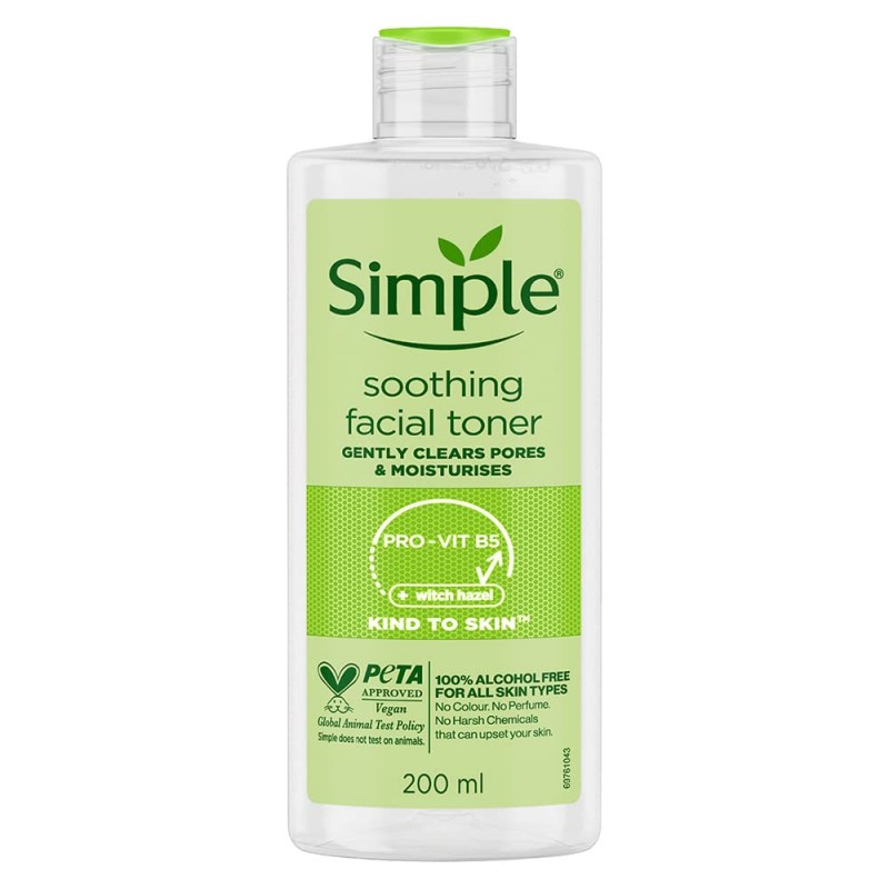 تونر تسکین دهنده سیمپل اصلی simple soothing toner 200 ml