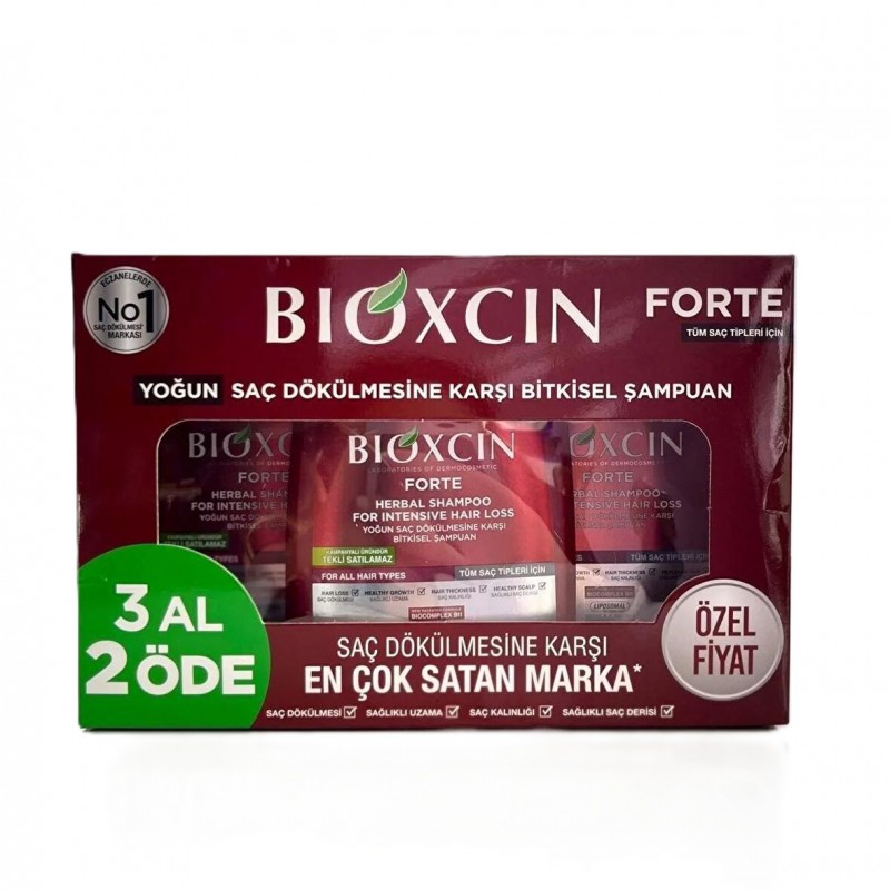 پک اقتصادی سه عددی شامپو ضد ریزش بیوکسین Bioxin Forte 300 ml x 3 shampoo for all hair types