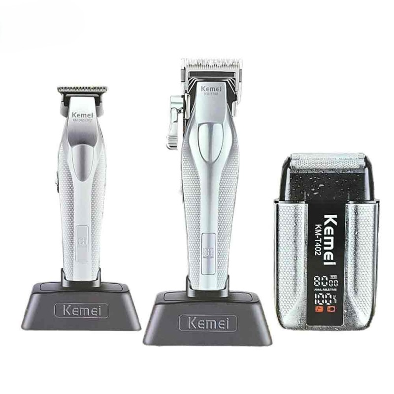 ست اصلاح حرفه‌ای کیمی KM-S3 Pro؛ راهکار کامل اصلاح مو، ریش و صورت در یک پک 3 کاره