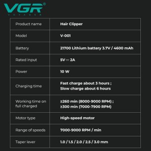 ماشین اصلاح  وی جی آر  VGR مدل V-001