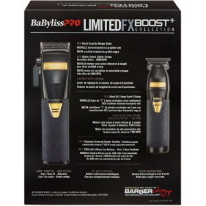 ست دو عددی ماشین اصلاح سر و صورت بابیلیس پرو بوست پلاس مشکی  BaByliss PRO Black FX Boost+ Clipper Trimmer Set - FXHOLPKCTB-B