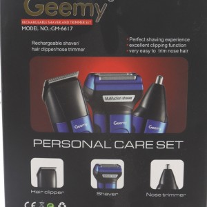 ست ماشین اصلاح شارژی جیمی با سری موزن و شیور Geemy GM-6617 اصلی