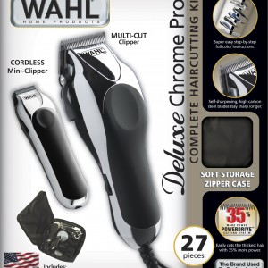 ماشین اصلاح سر و صورت 27 قطعه وال دلوکس کروم پرو Wahl 79524-1001 Deluxe Chrome Pro with Multi-Cut Clipper & Trimmer اصلی