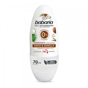 دئودورانت رولی (مام) باباریا مدل نارگیل و وانیل اصلی Babaria Desodorante Rollon Coco & Vanilla 48h Protection 70ml