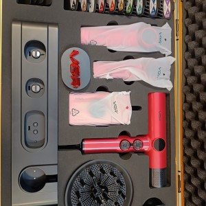 ست سشوار و ماشین اصلاح موی سر و صورت شارژی وی جی آر مدل Stepless pro مجموعه ۴ عددی