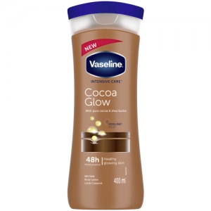 لوسیون بدن وازلین شکلاتی مدل Cocoa Glow حاوی عصاره کاکائو و شی باتر